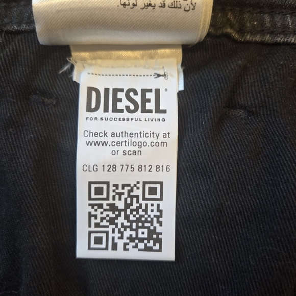 NWT Diesel D-Joy Slim Fit Black Jeans Size 27 - Picture 13 of 15